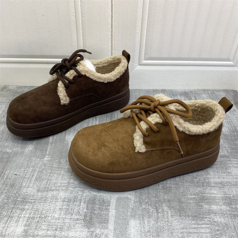 撤柜处理折扣外贸女鞋2025冬新款保暖百搭休闲勃肯乐福鞋女棉鞋
