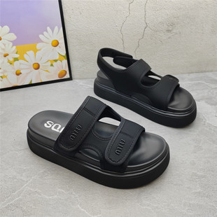 撤柜处理品牌折扣女鞋 2025夏新款 ins潮魔术贴休闲沙滩厚底女凉鞋