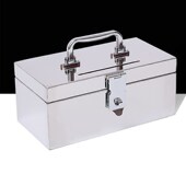 不锈钢存钱箱高级带锁保险柜儿童男D孩手提带锁带钥匙密码 盒储蓄