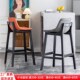 实木酒吧椅吧台椅现代皮艺家用中岛台椅简约吧凳前台接Z待高脚椅
