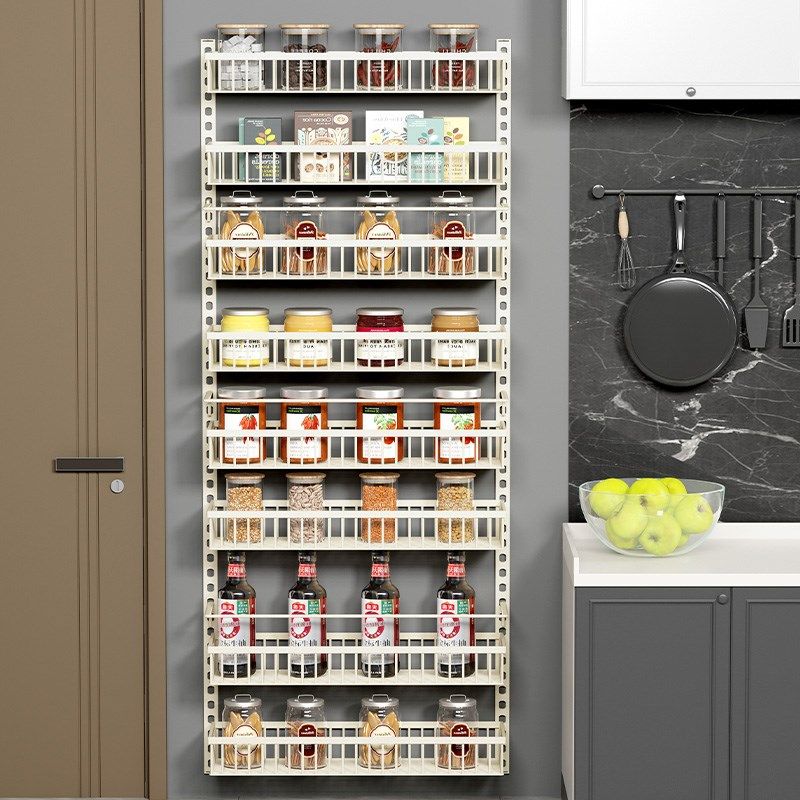 免打孔门后壁挂收纳架子多层可调节厨房橱柜墙上调V味品调料置物,厨房/烹饪用具,厨房墙壁置物架/厨房墙壁挂架,淘宝优惠券,粉丝福利购,淘宝优惠卷