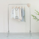 货架衣架陈列架带轮可移 A男女服装 服装 店展示架不锈钢银色落地式
