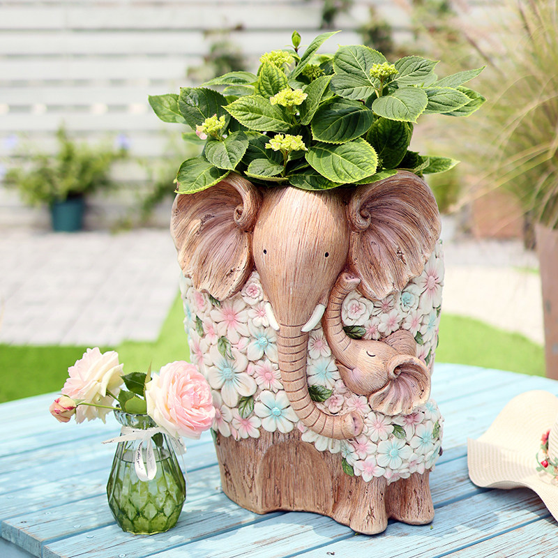 复古动物大象花盆雕塑摆件落地y装饰户外花园庭院阳台别墅门口布,家居饰品,户外/庭院摆件,淘宝优惠券,粉丝福利购,淘宝优惠卷