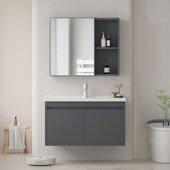 现代简约蜂窝铝合金浴室柜u洗手洗脸陶瓷一体盆柜组合洗漱台小户