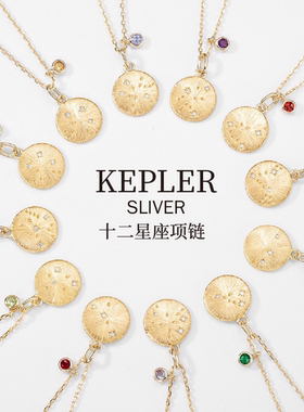 纯银十二星座项链生辰石黄水晶长毛衣链钱币金设计师款秋冬高级感