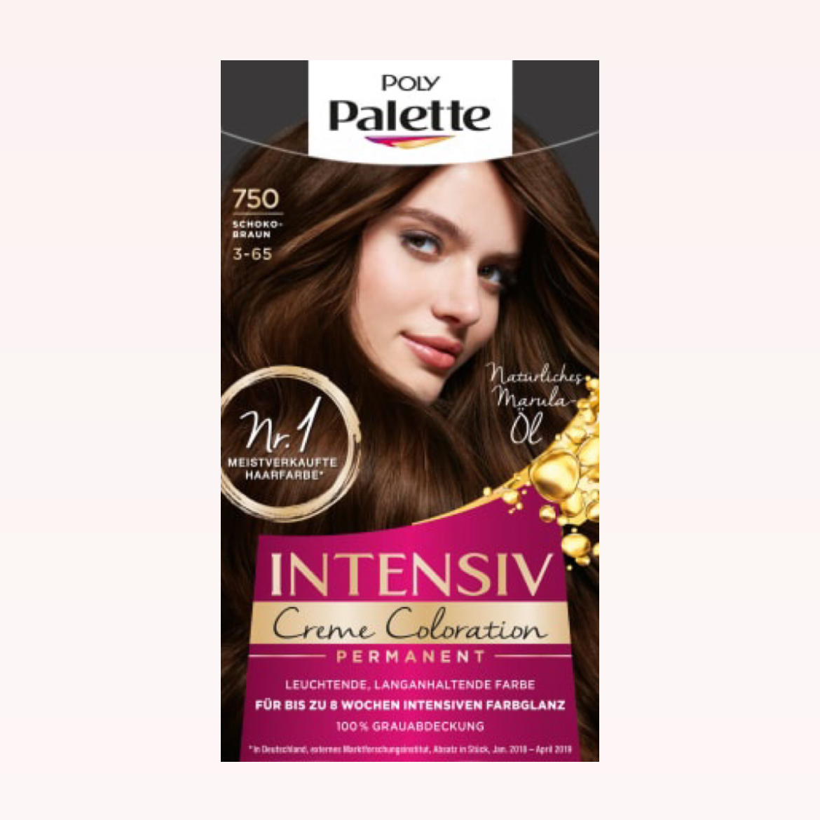 德国代购【5件包邮】poly palette施华蔻750巧克力棕色天然染发膏