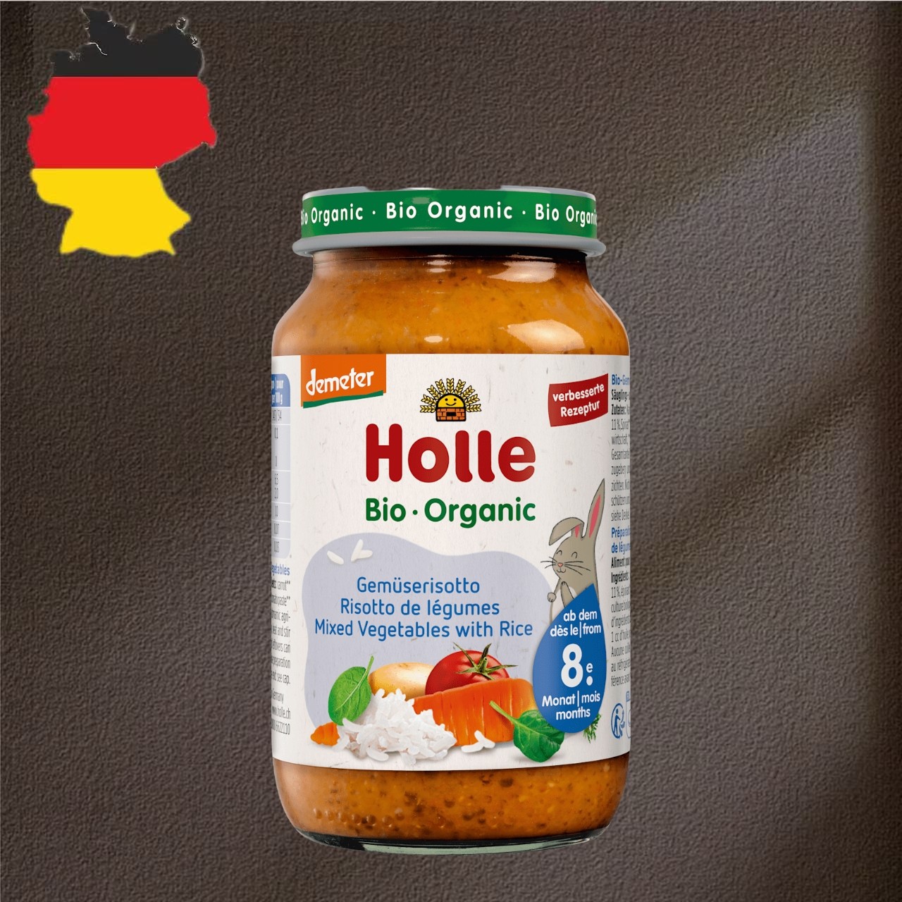 德国代购满300包邮Holle 8个月+有机demeter西班牙炖饭辅食220g