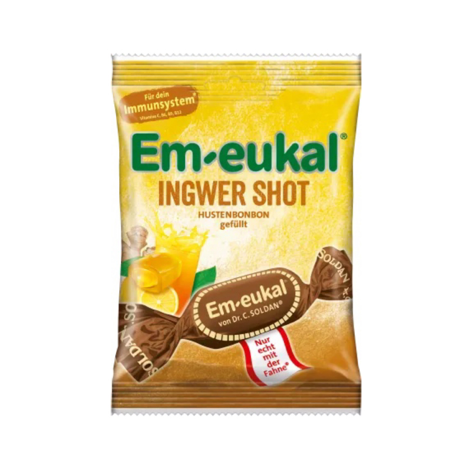 德国代购满300包邮Em-euKal生姜夹心润喉糖75g