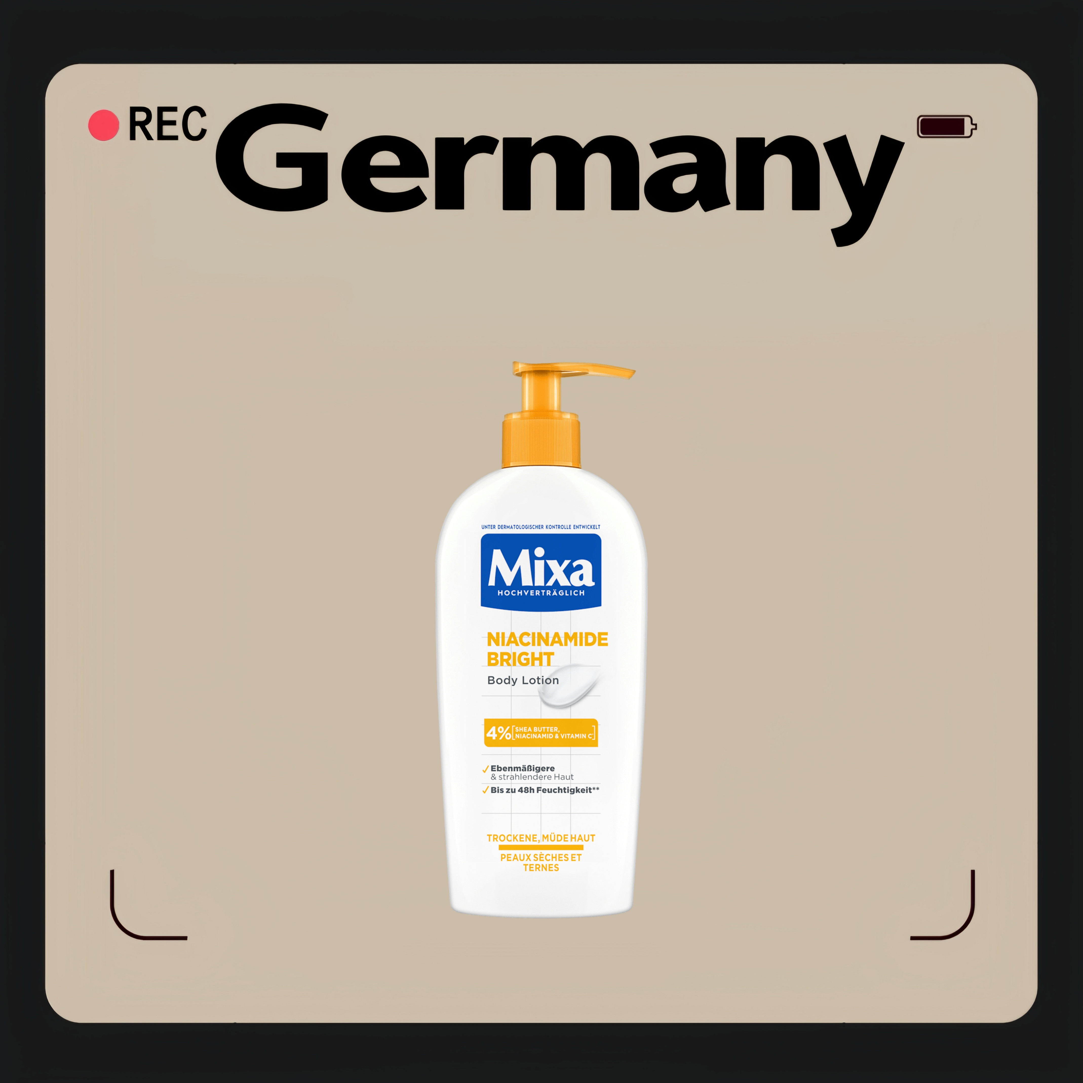 德国代购【全场满300包邮】Mixa烟酰胺全身乳液250ml