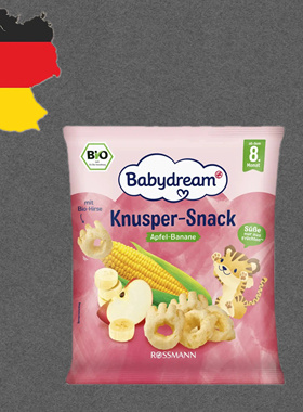 德国代购满300包邮babydream8个月+有机酥脆香蕉苹果黍粟脆 30g