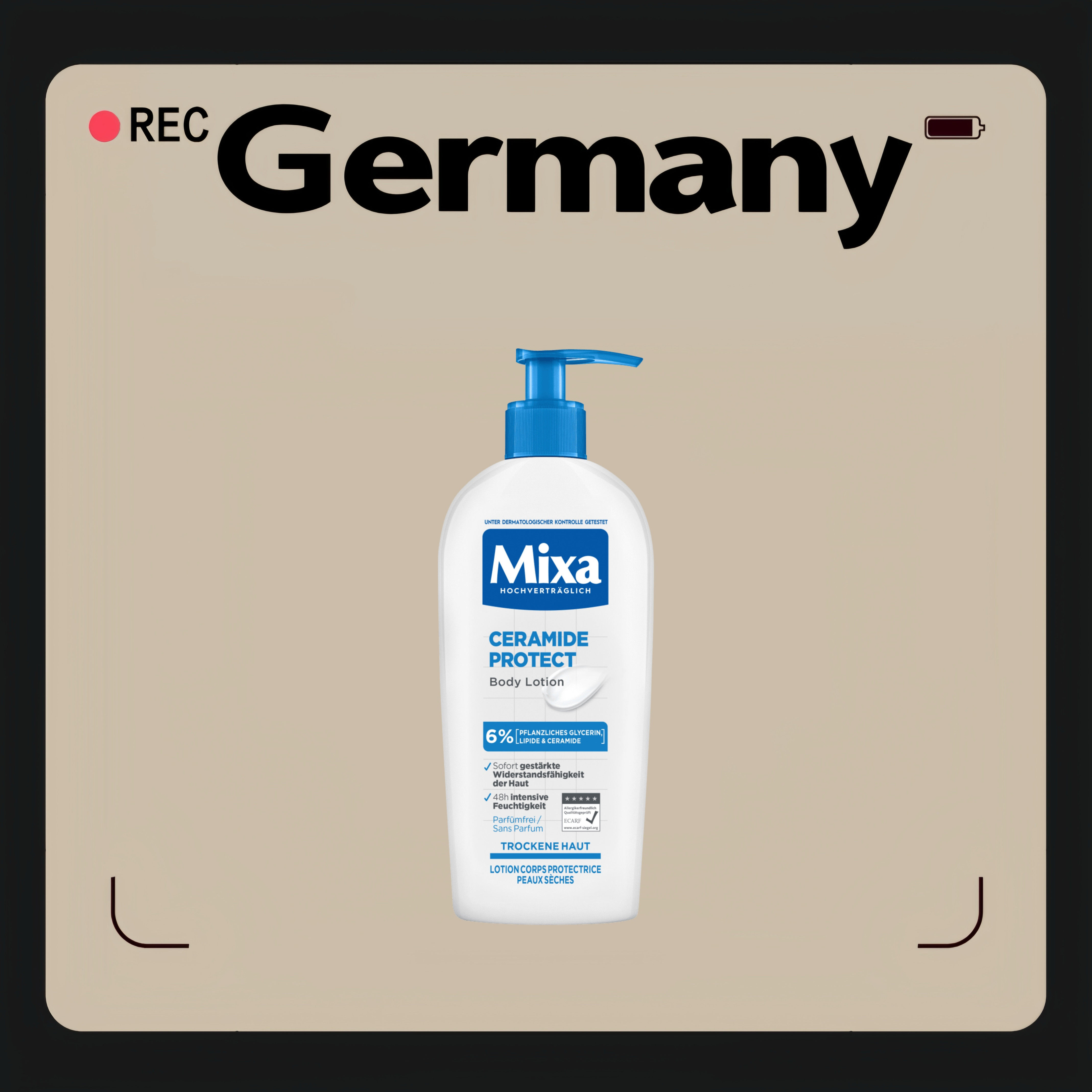 德国代购【全场满300包邮】Mixa神经酰胺身体乳250ml