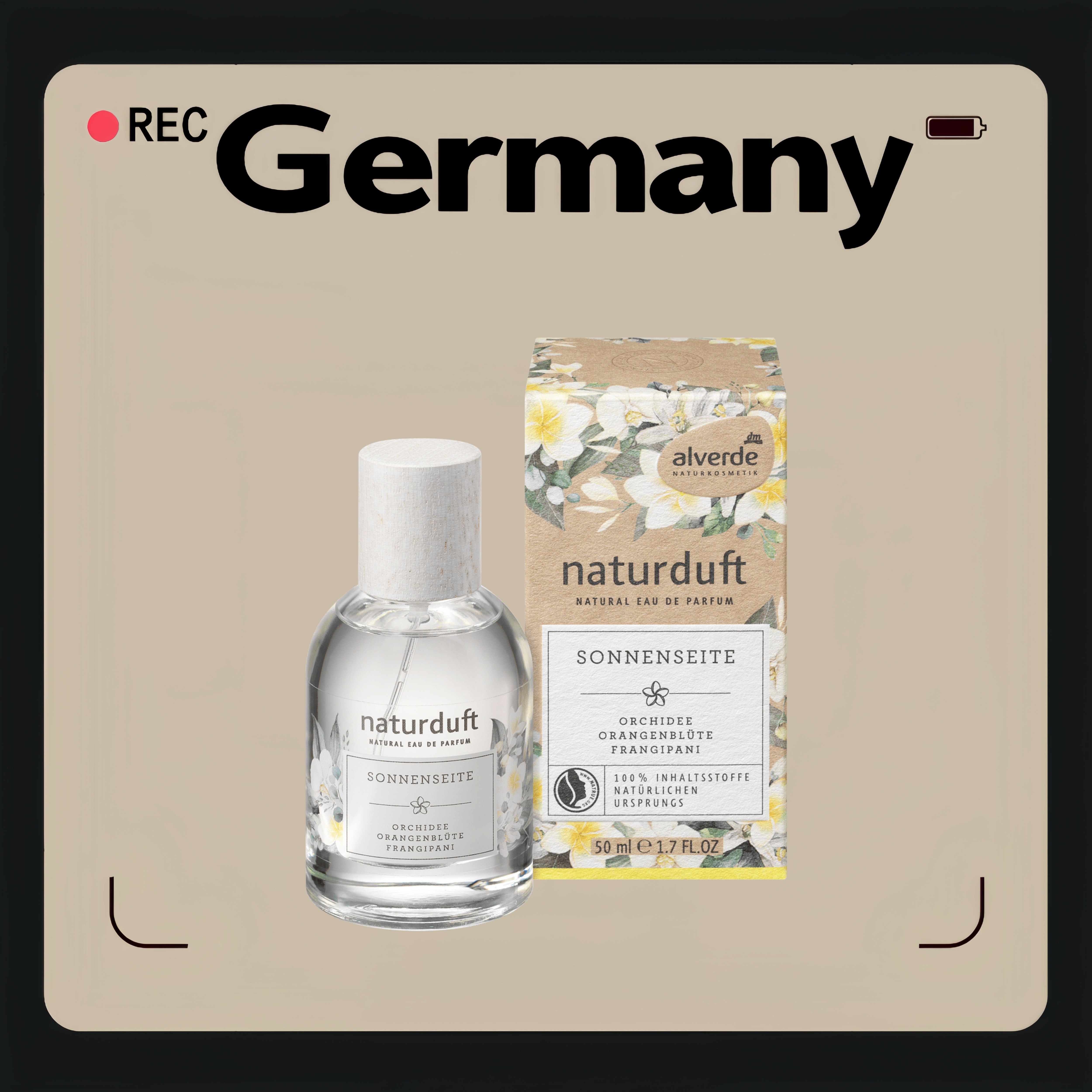 德国代购【全场满300包邮】alverde侧目斜阳EDP女士香水50ml