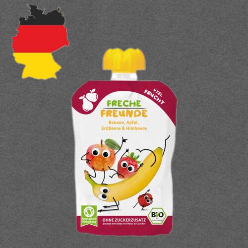 德国代购满300包邮freche freunde6个月有机香蕉草莓苹果树莓果泥