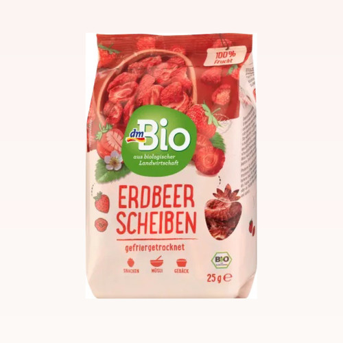 德国代购【全场满300包邮】dm bio有机冻干草莓片25g