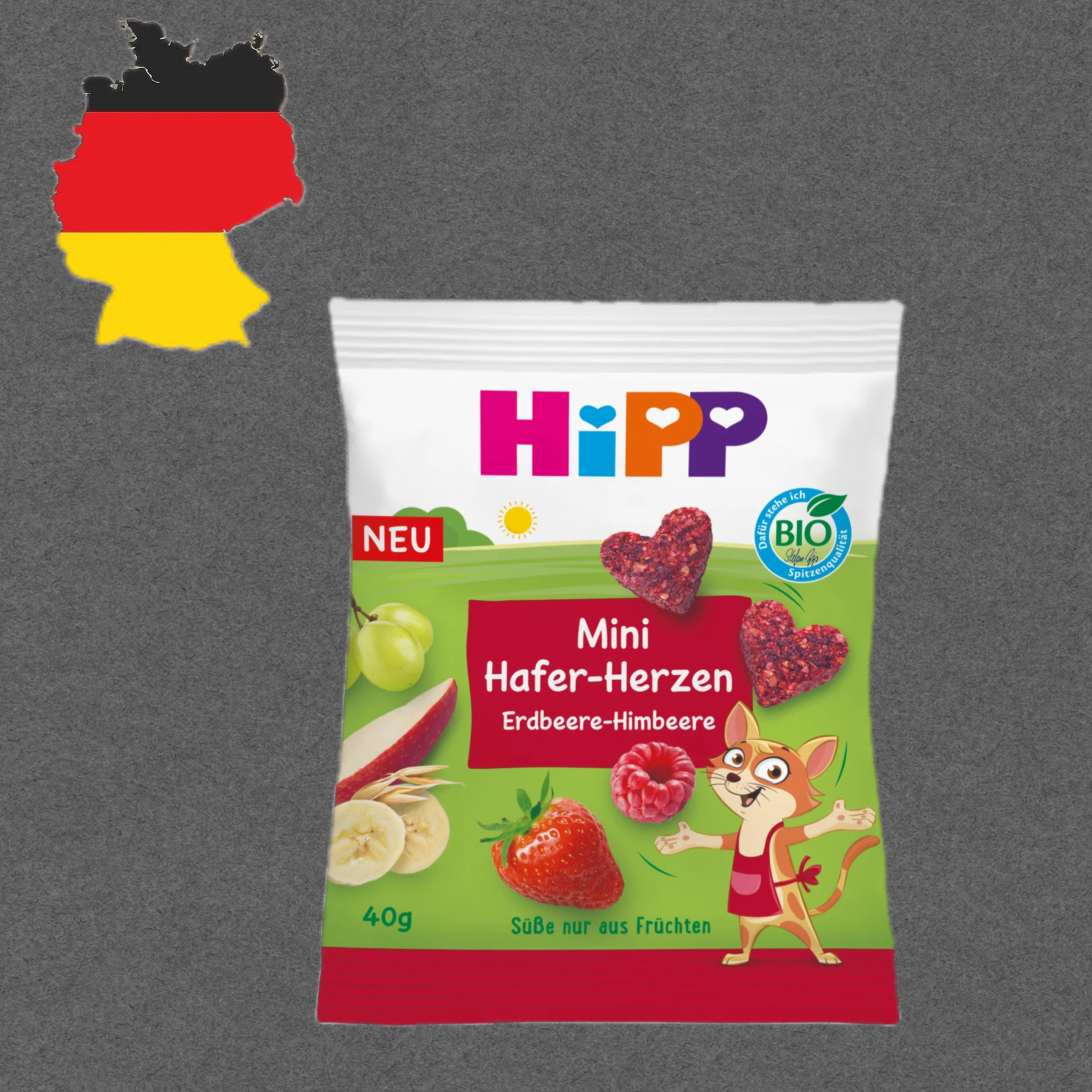 德国代购【全场满300包邮】hipp/喜宝1岁+有机谷物儿童零食40g