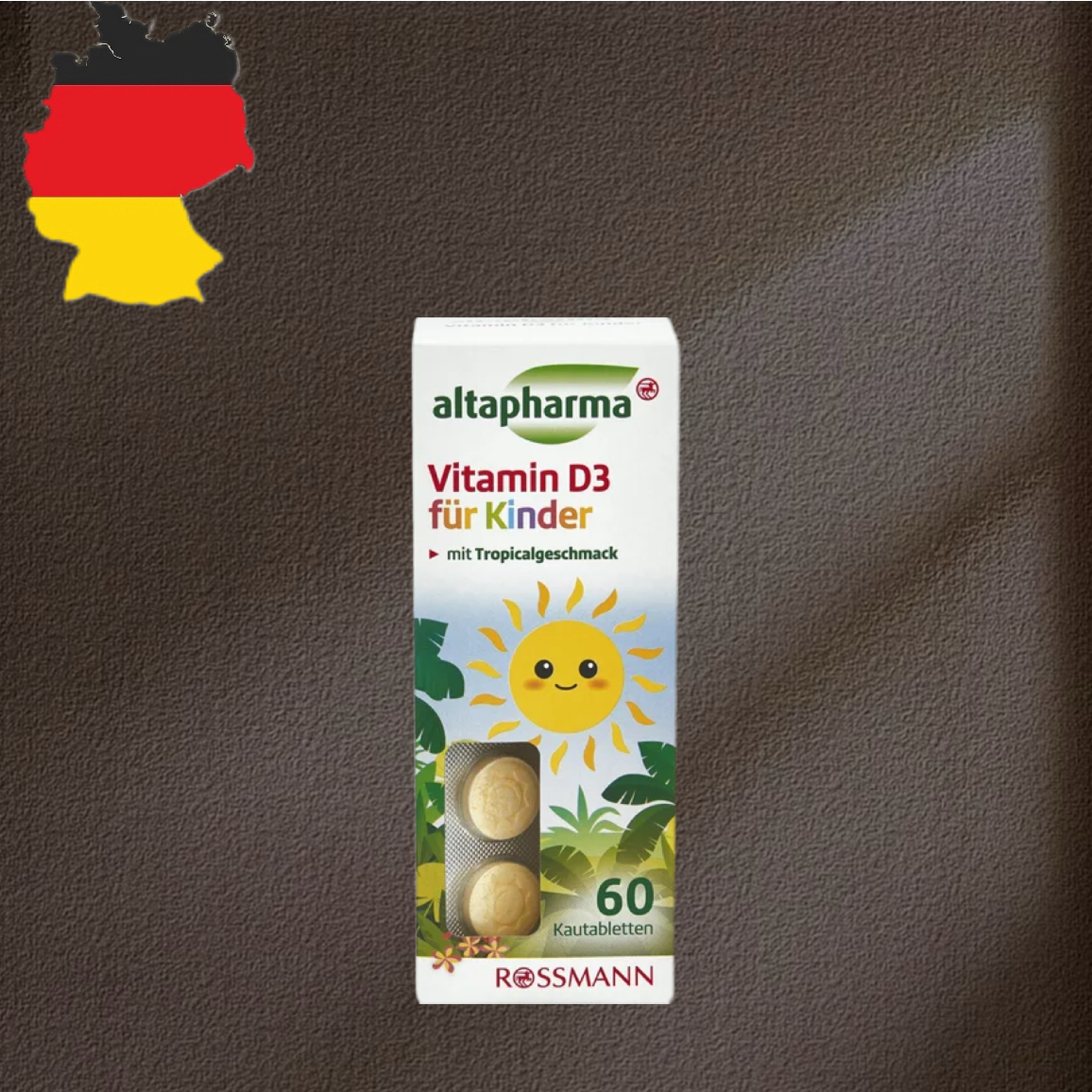 德国代购【全场满300包邮】altapharma儿童维生素D3咀嚼片51g
