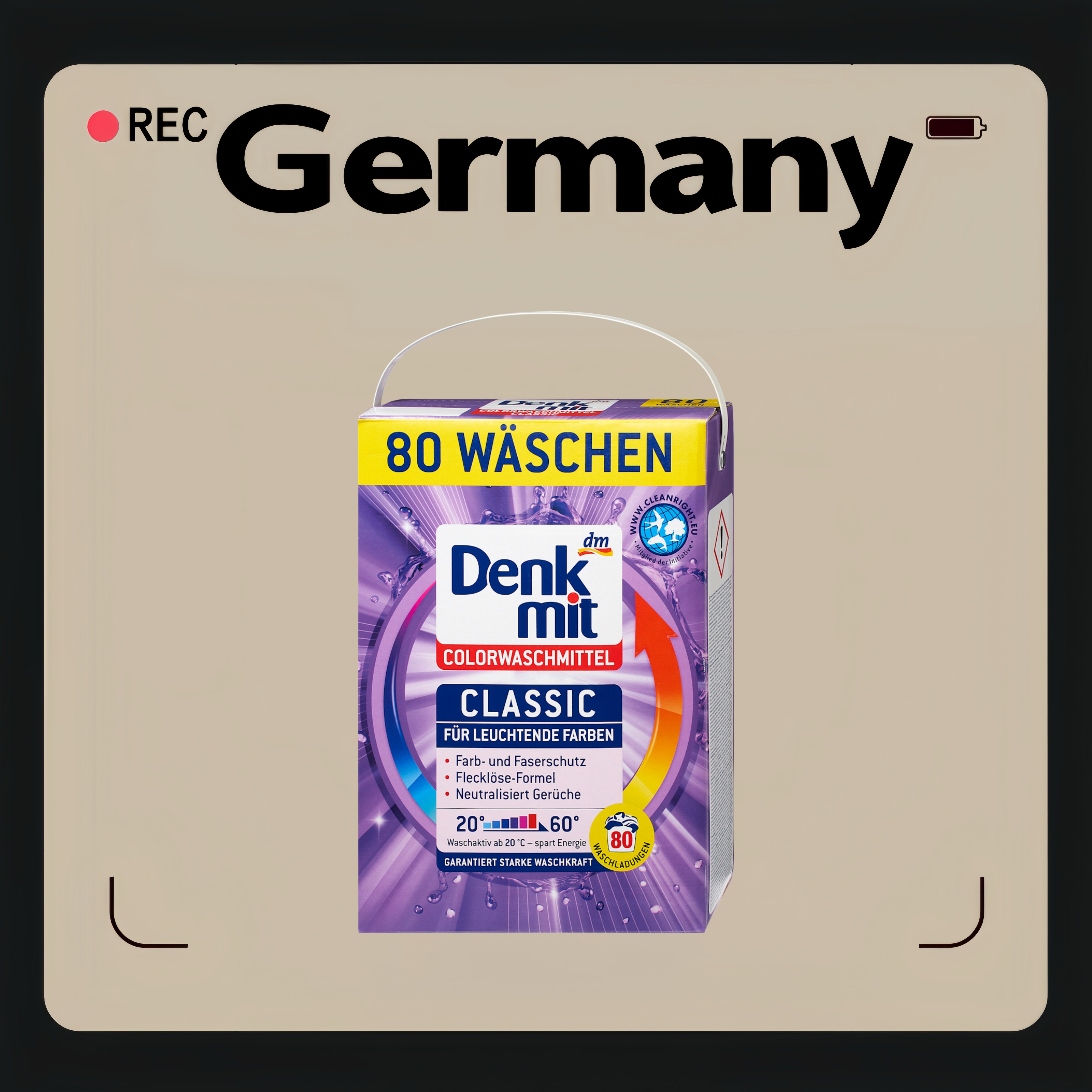 德国代购【全场满300包邮】Denkmit彩色衣物洗衣粉5.2kg