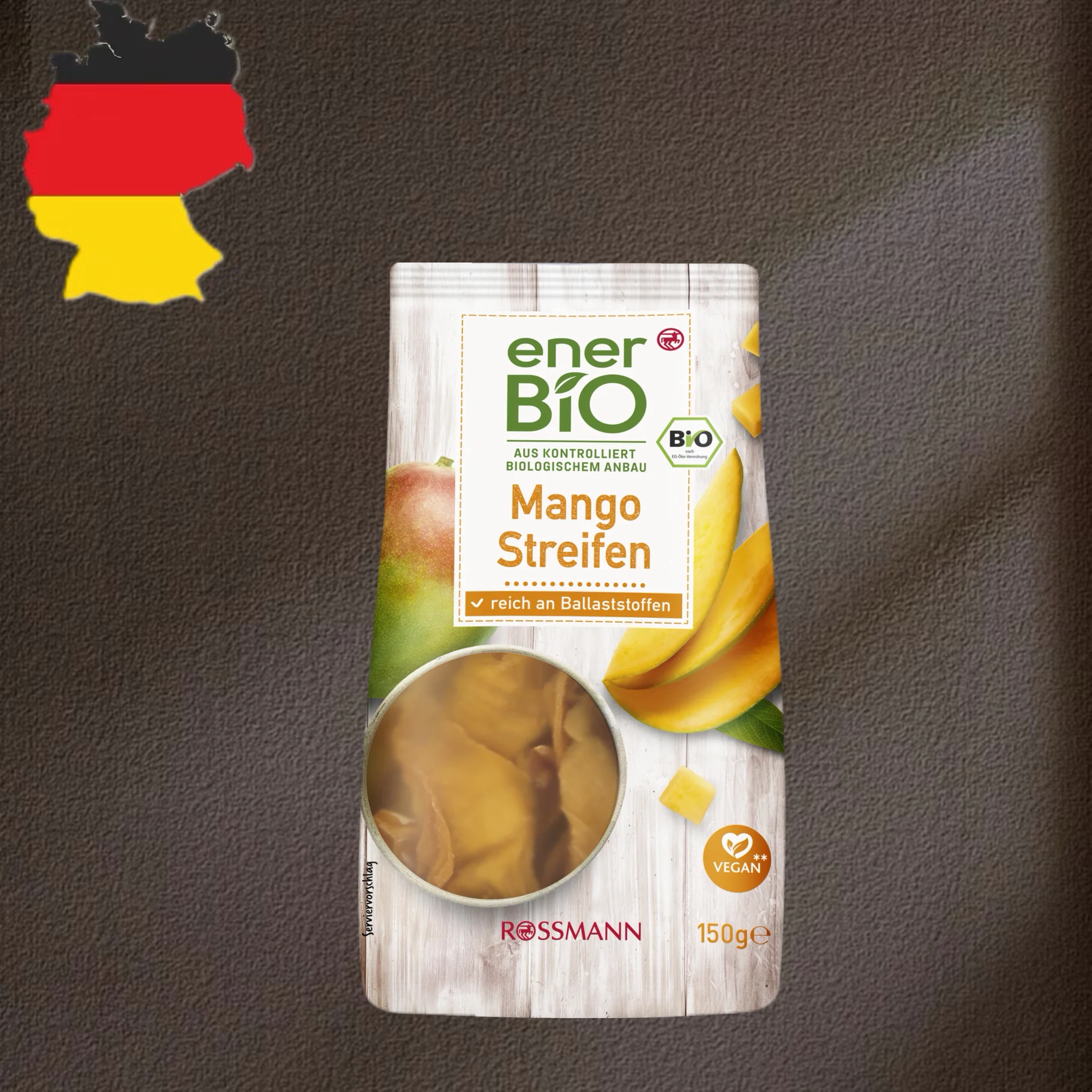 德国代购【全场满300包邮】ener Bio有机芒果干150g