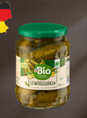 德国代购【全场满300包邮】dmBio有机德国腌黄瓜360g