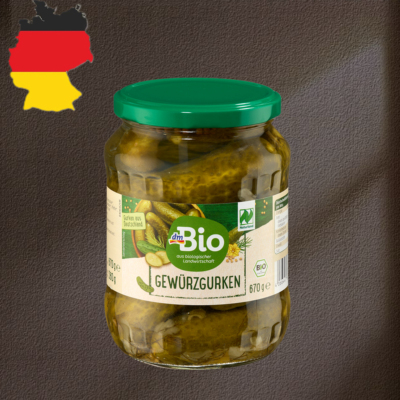 德国代购【全场满300包邮】dmBio有机德国腌黄瓜360g