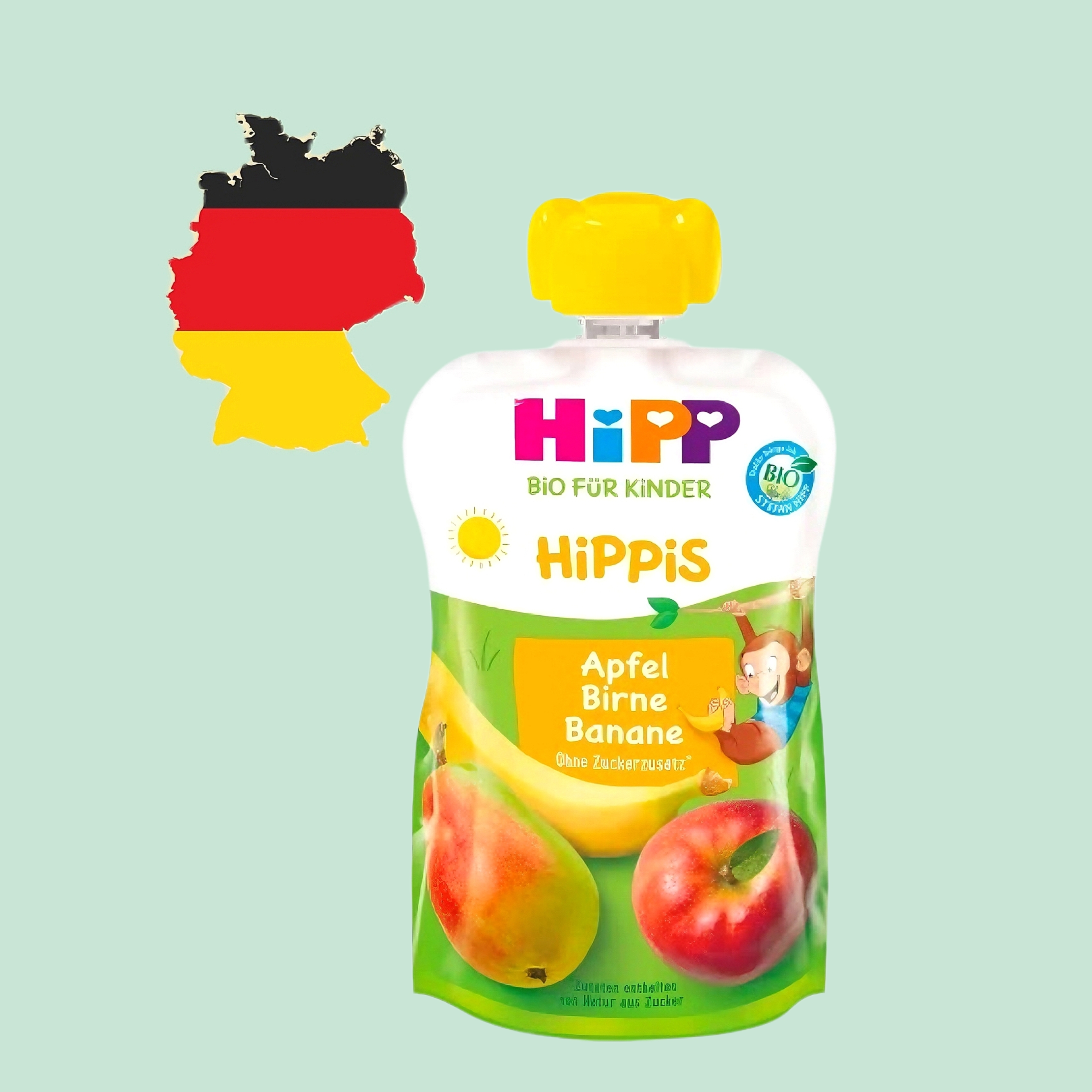 德国代购【300包邮】hipp喜宝1岁+有机苹果梨香蕉果泥吸吸乐100g