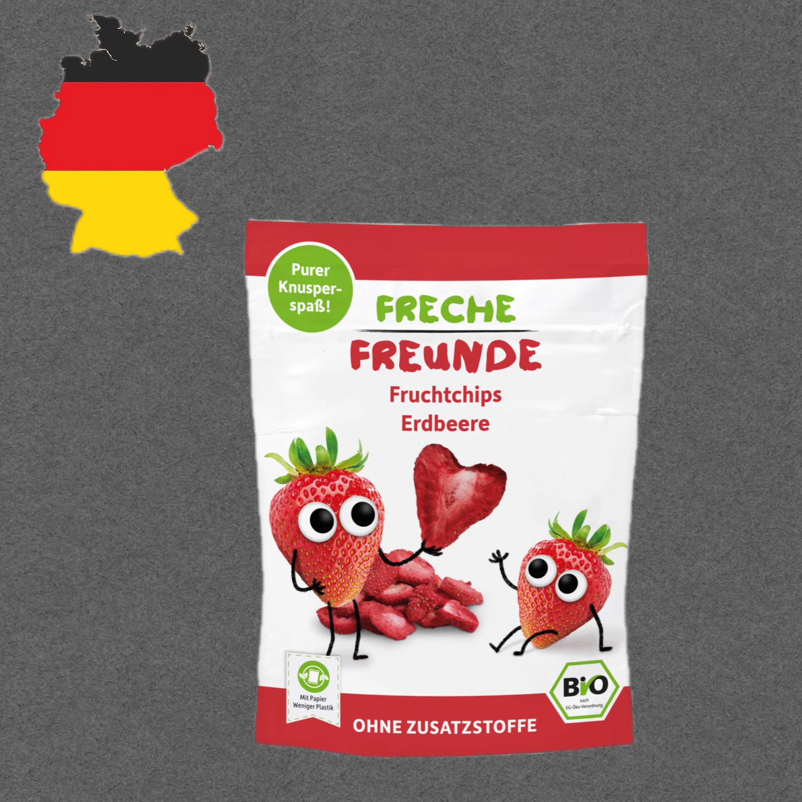 德国代购【全场满300包邮】freche freunde3岁+有机冻干草莓片12g