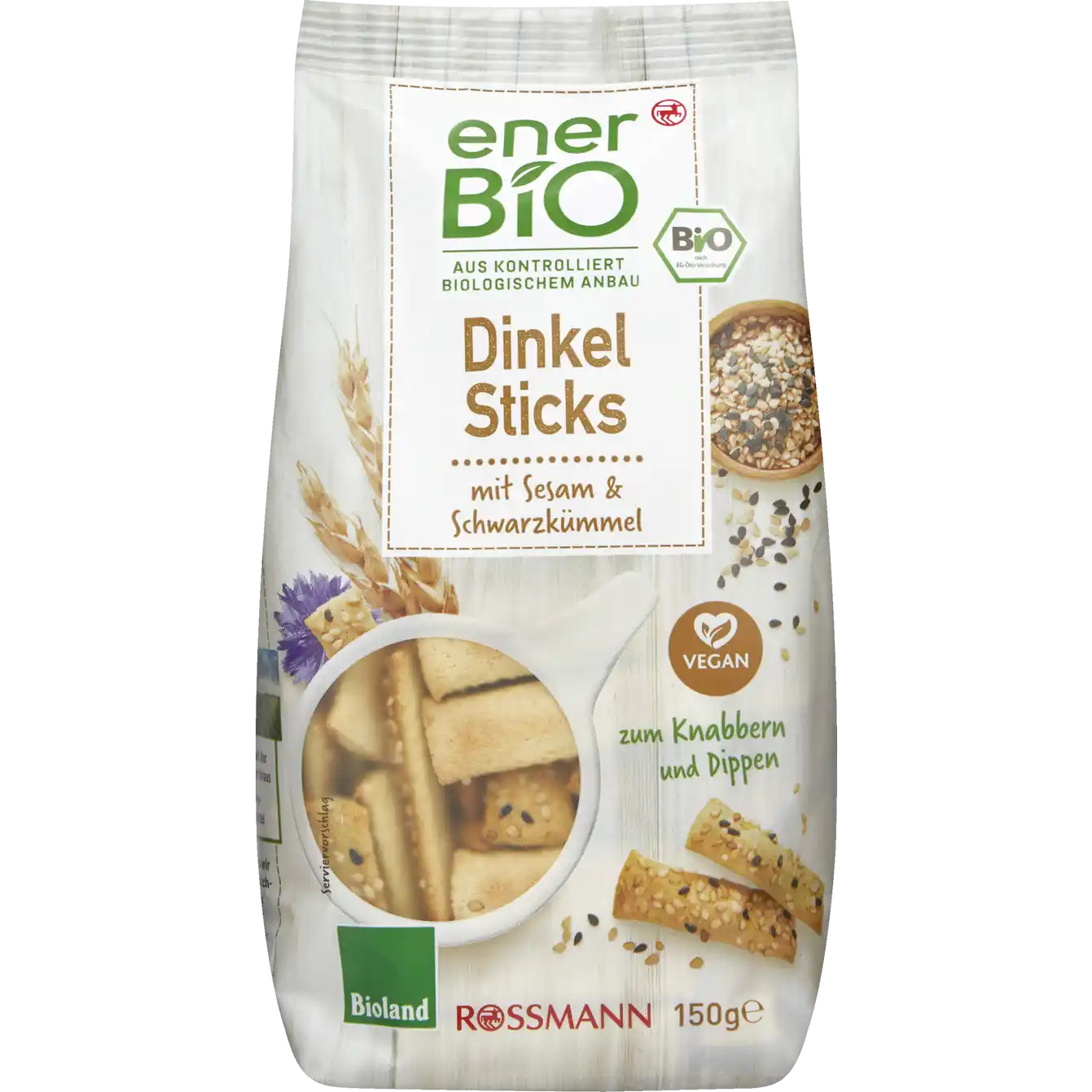 德国代购【满300包邮】ener bio有机卑斯尔托芝麻黑孜然谷物棒