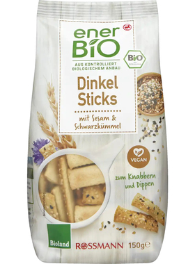 德国代购【满300包邮】ener bio有机卑斯尔托芝麻黑孜然谷物棒