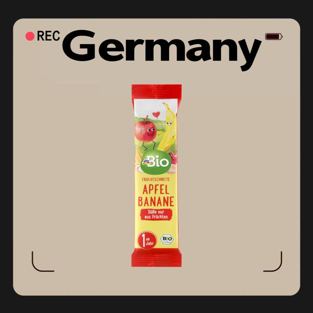 德国代购【全场满300包邮】dm bio1岁+有机苹果香蕉水果条25g