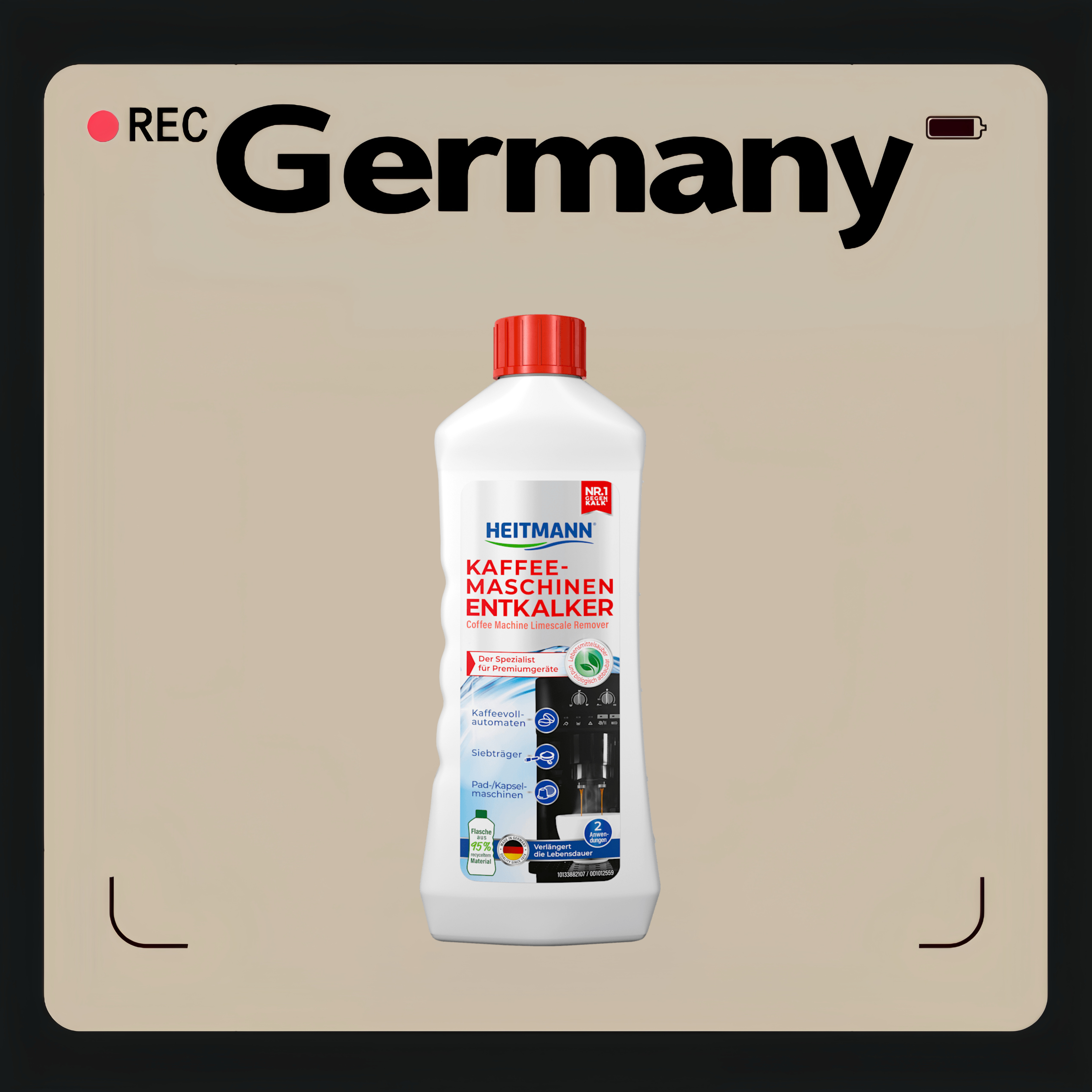 德国代购【全场满300包邮】Heitmann咖啡机去垢清洗剂250ml