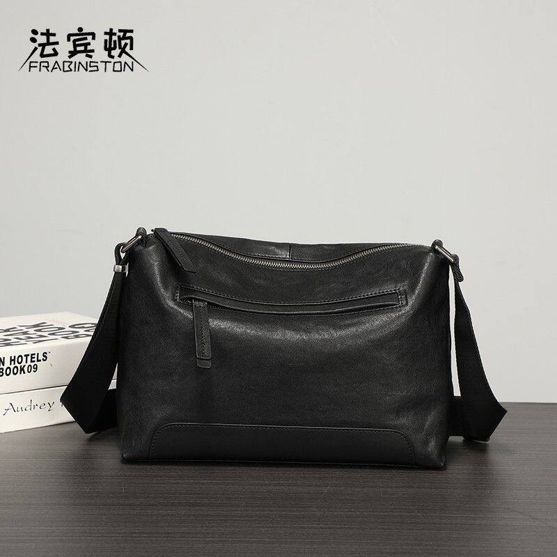 法宾顿真皮单肩包时尚斜挎包潮流休闲包商务男士包简约百搭通勤包
