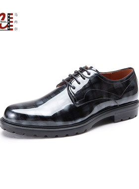 马内尔25春季新款皮鞋男结婚百搭亮面牛津鞋商务正装男鞋M11261