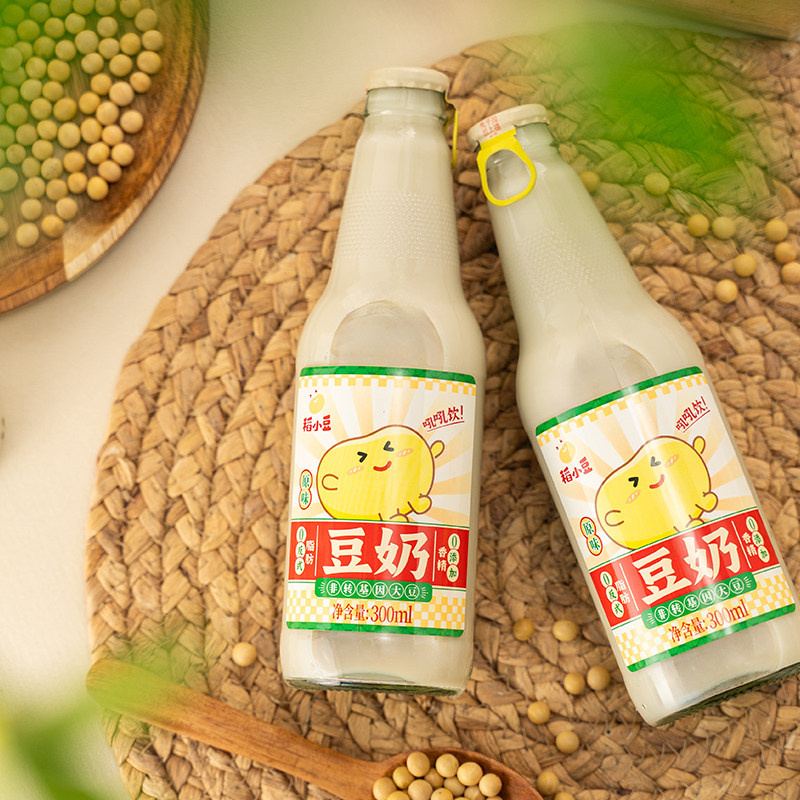 稻小豆原味豆奶植物蛋白饮料瓶装全豆鲜榨无豆腥味饮品300ml*4瓶,咖啡/麦片/冲饮,植物蛋白饮料/植物奶/植物酸奶,淘宝优惠券,粉丝福利购,淘宝优惠卷