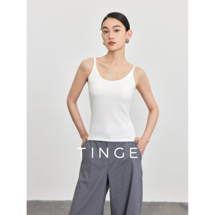 TINGE贴己美背吊带背心女内搭夏季 带胸垫一体防走光打底内衣 薄款