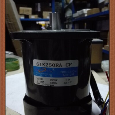 松岗电机 250W调速光轴电机 轴14键5 6IK250RA-CF 外径104*104