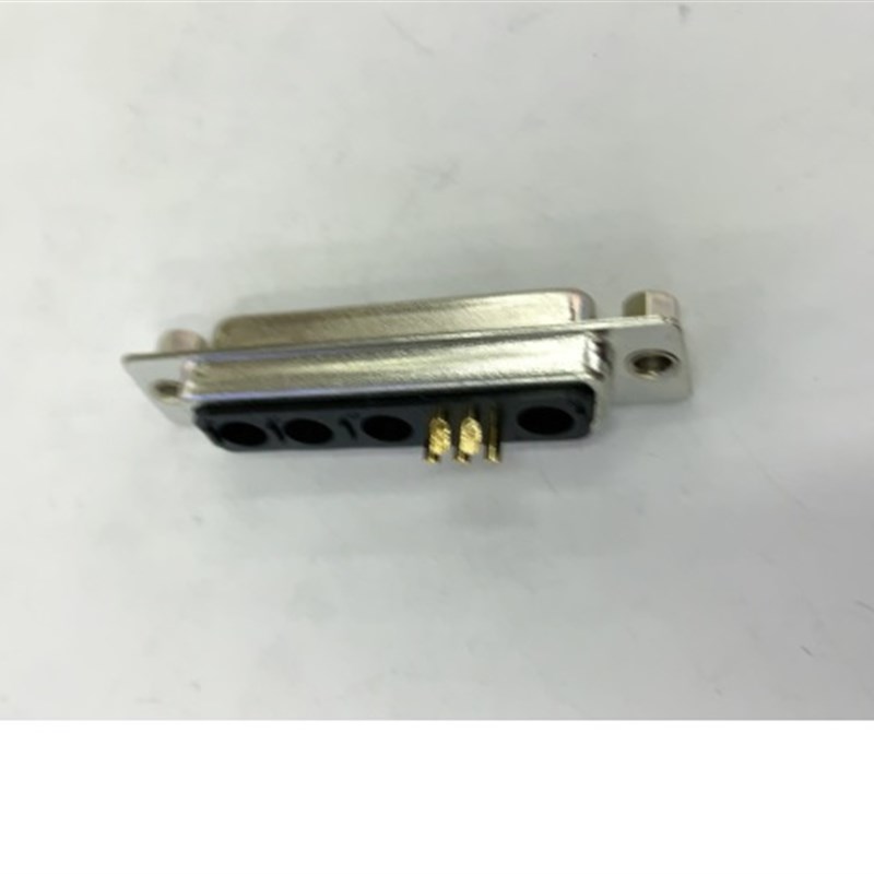 大电流D-SUB连接器 9W4焊线式 母头 5+4 DB型 9W4前铆空心螺母