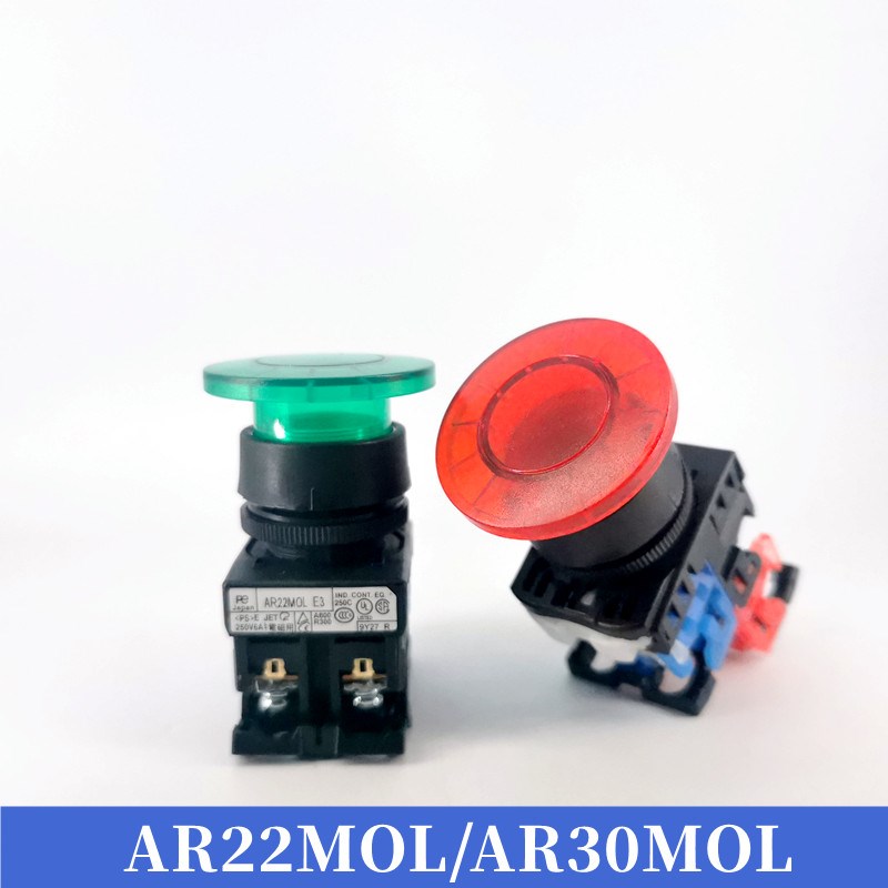 AR22MOL-10E3G蘑菇头带灯按钮M5L富士AR30M0L -11M3R Y/W/S