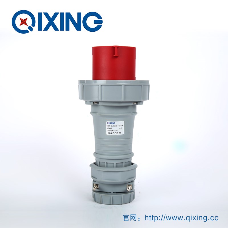QX1110启星4P/63A插头新电源耦合器电路航空插公母接头快捷连接器