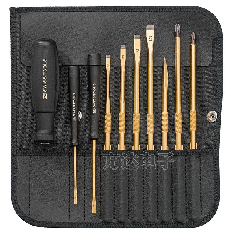 瑞士原装进口PB SWISS TOOLS便携式镀金螺丝刀卷包套装7215.ind G