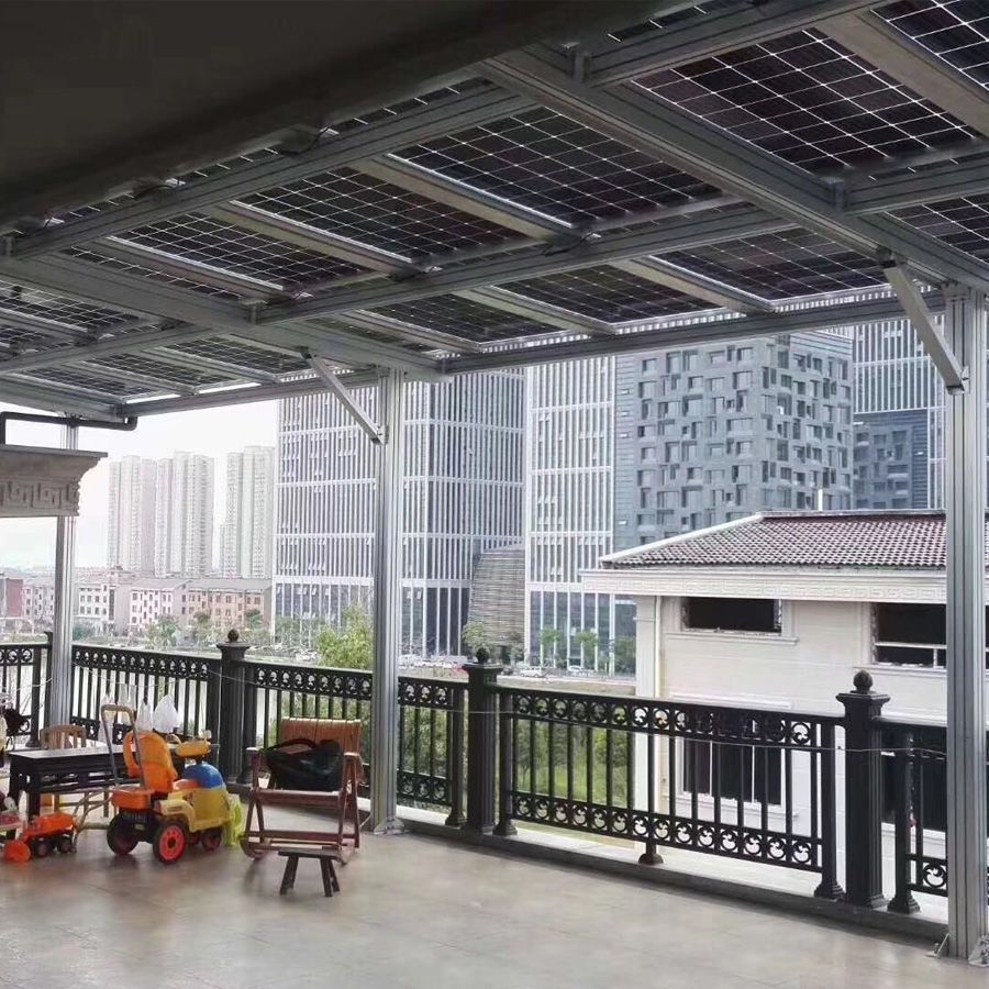 浙江家庭屋顶分布式并网太阳能光伏发电系统发电站雨棚遮阳光房