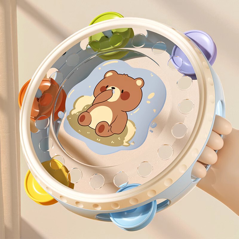 儿童玩具手拍鼓打击乐器宝宝铃鼓益智早教婴幼儿奥尔夫手摇铃