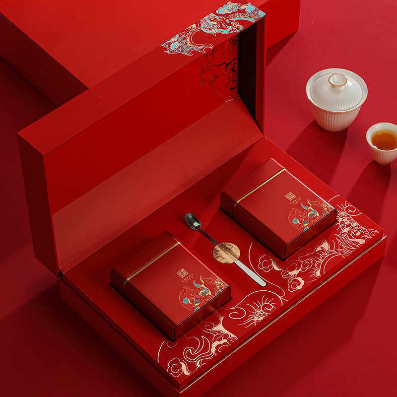 茶叶包装盒空礼盒红茶绿茶通用密封铁罐半斤一斤茶叶礼盒装空盒