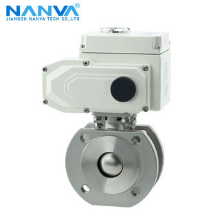 电动薄型球阀意大利式对夹球阀Q971F-16P法兰片连接不锈钢切断阀