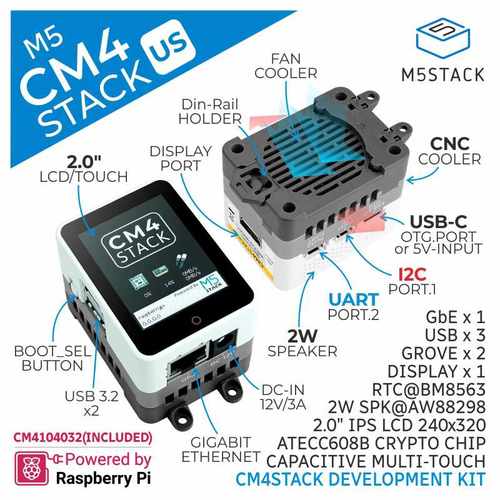 M5Stack CM4STACK 树莓派CM4一体化微型主机 CM4104032 美版电源