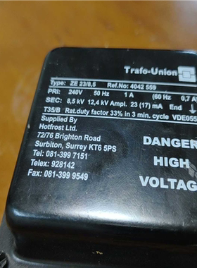 (询价)TRAFO UNION 变火变压器ZE 23/8.5