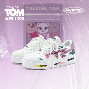 汤姆猫鞋子男鞋板鞋男款2025新款男生休闲运动闪电潮鞋情侣小白鞋