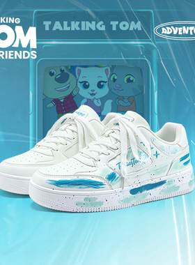 会说话的汤姆猫鞋子男鞋板鞋男款2025新款蓝色涂鸦小白鞋休闲潮鞋
