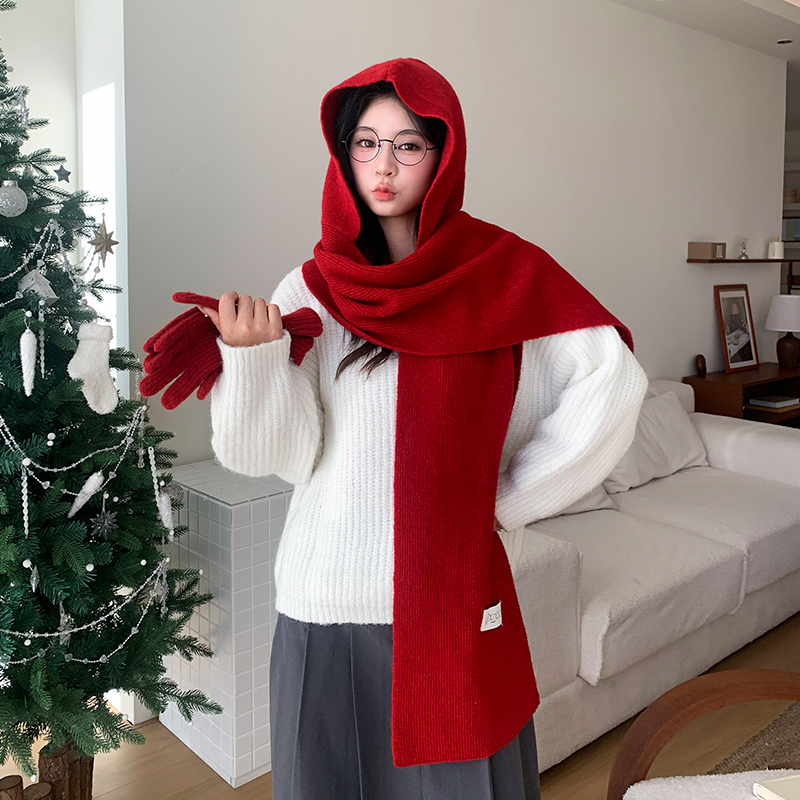 巴拉克拉秋冬一体连帽围巾