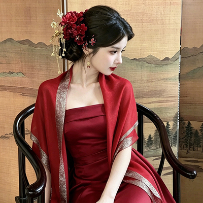 桑蚕丝订婚披肩气质百搭