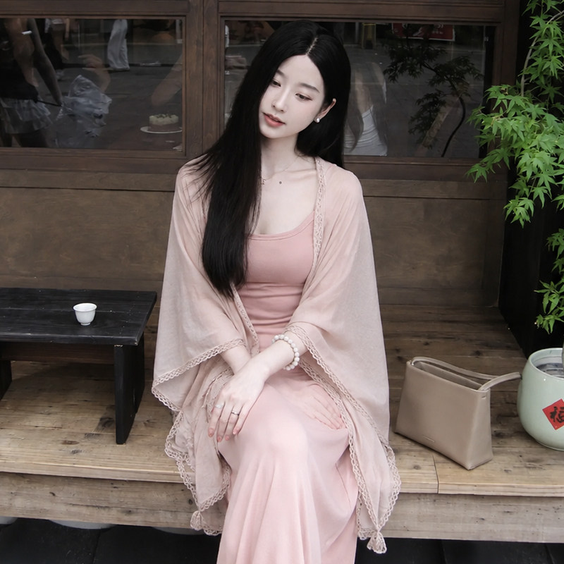 禅意温柔风棉麻披肩女外搭